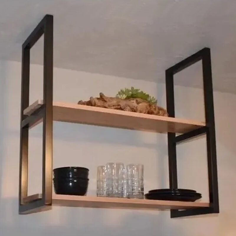 2 Suportes Prateleira Dupla Estilo Industrial 60x30